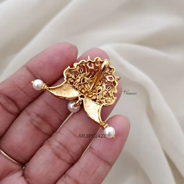 Dual Peacock Temple Tiger Nail Pendant