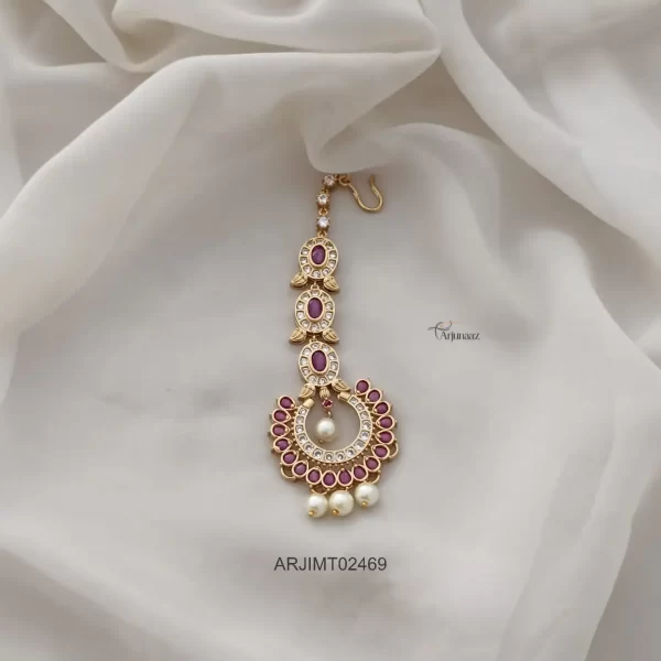 Ruby & Green Chandbali Design Tikka