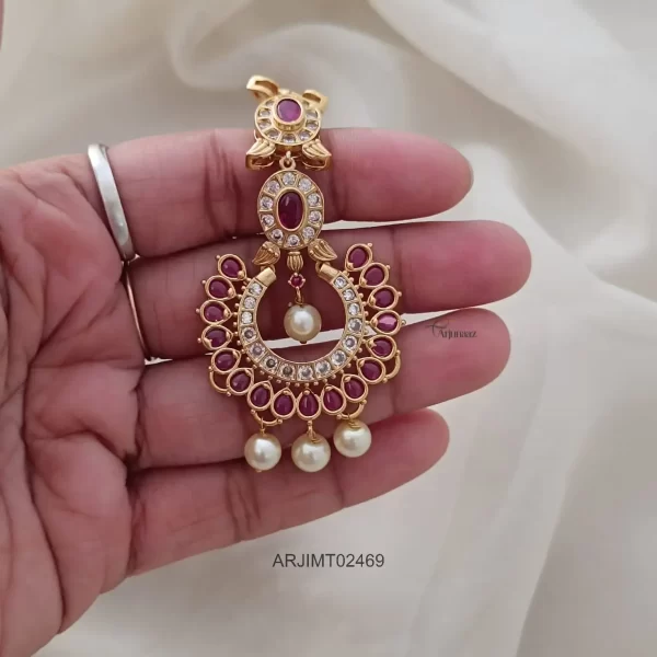Ruby & Green Chandbali Design Tikka