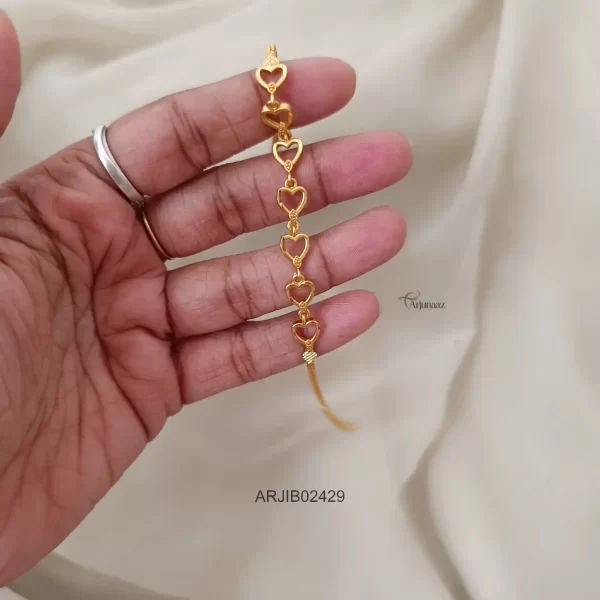 One Gram Gold Heart Design Bracelet