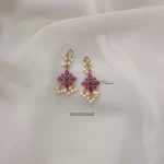 Ruby & Green Hook Drop Earrings