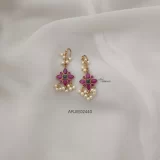 Ruby & Green Hook Drop Earrings