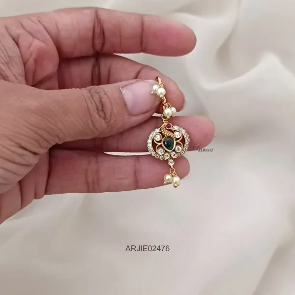 Emerald Peacock Hook Drop Earrings