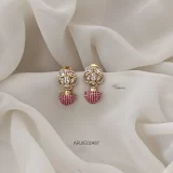 Uncut Stone Ruby Bud Earrings