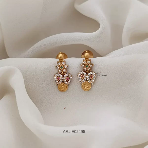 Lakshmi Coin Stone Earrings
