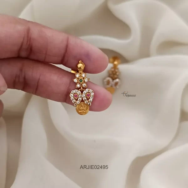 Lakshmi Coin Stone Earrings