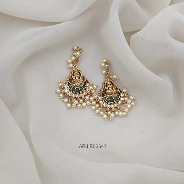 Lakshmi Green Hook Drop Earrings