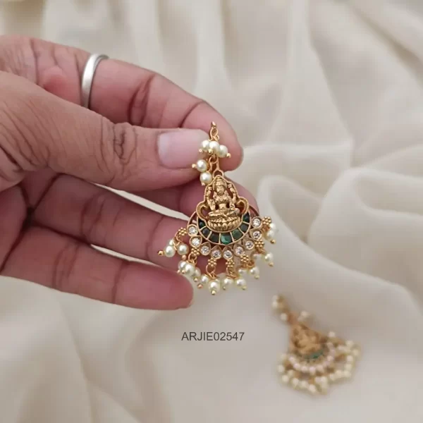 Lakshmi Green Hook Drop Earrings