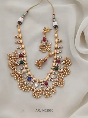 Multi Stone Loreal Necklace Set