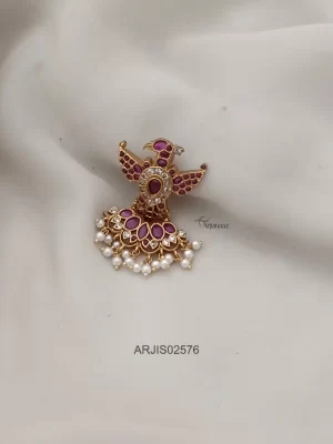 Ruby Stone Garuda Saree Pin
