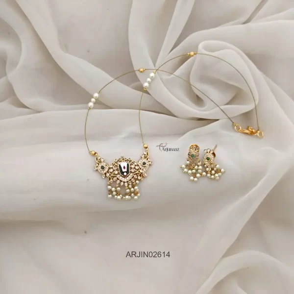 Venkateswara Pendant Invisible Necklace Set
