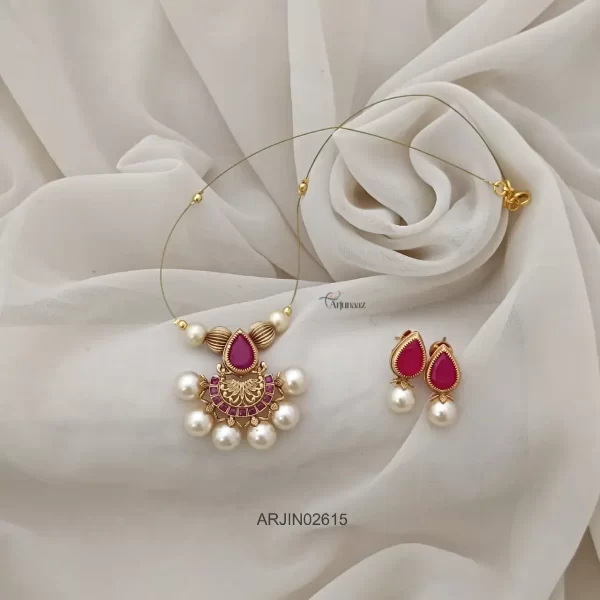 Ruby & Pearl Invisible Necklace