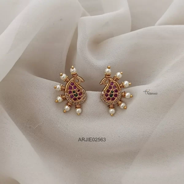 Traditional Multi Peacock Pearl Earrings