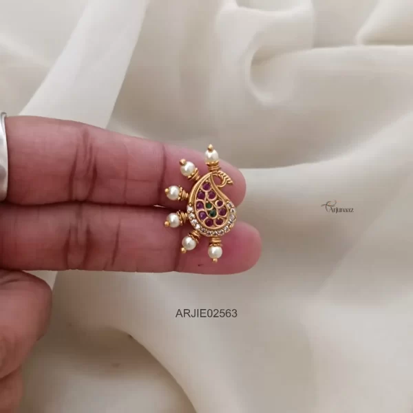 Traditional Multi Peacock Pearl Earrings