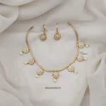 Thin Chain Floral White Stone Necklace