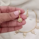 Thin Chain Floral White Stone Necklace