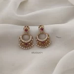Ruby & White Chandbali Earrings