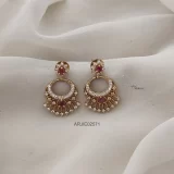 Ruby & White Chandbali Earrings