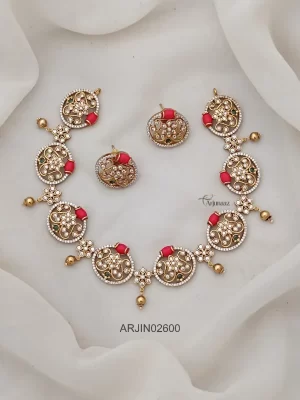Traditional Coral CZ Necklace