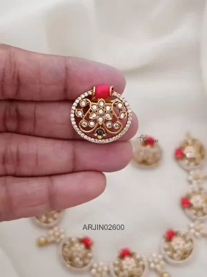Traditional Coral CZ Necklace
