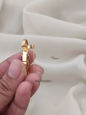 Peacock Ruby Stone Saree Pin