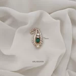 Green & White Stone Saree Pin