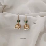 Green Hook Drop Earrings