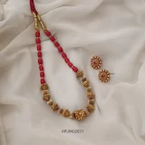 Matte Beaded Coral Necklace