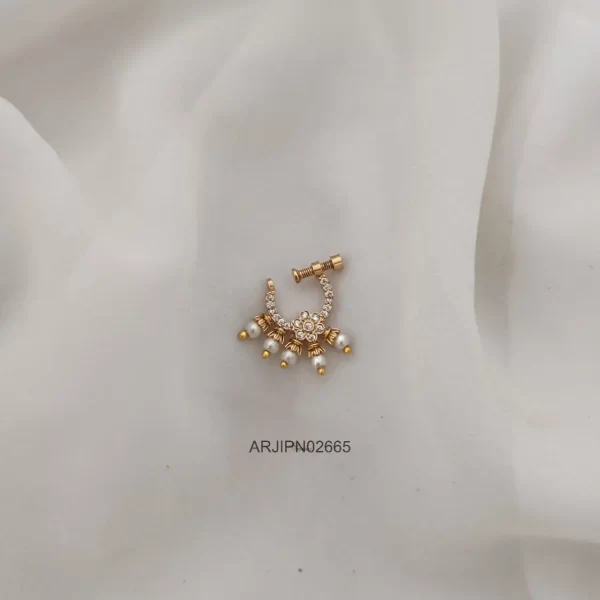 White Stone Nose Ring