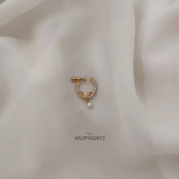 White Stone Bridal Nose Ring