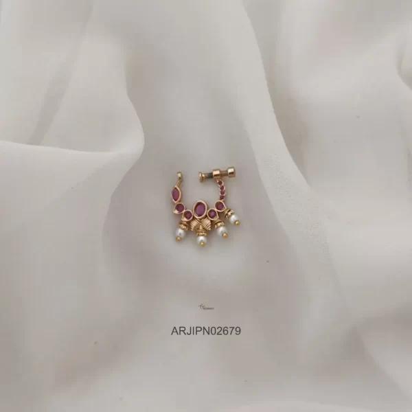 Ruby with Pearl Nose Ring