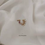 Ruby Bird White Stone Bridal Nose Ring