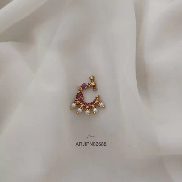 Bridal Ruby Bird Nose Ring