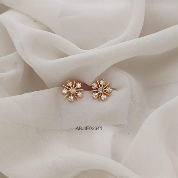 Floral Screw Back Stud Earrings