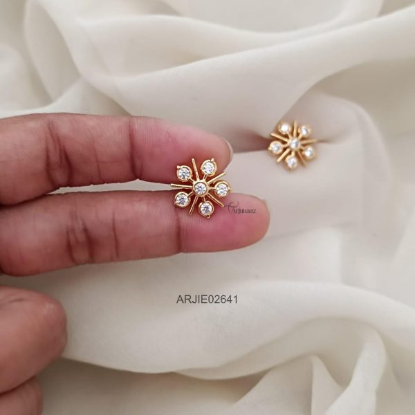Floral Screw Back Stud Earrings