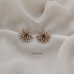 Green and White Diamond Replica Stud Earrings