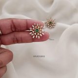 Green and White Diamond Replica Stud Earrings