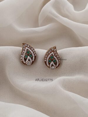 Green Victorian Stud Earrings