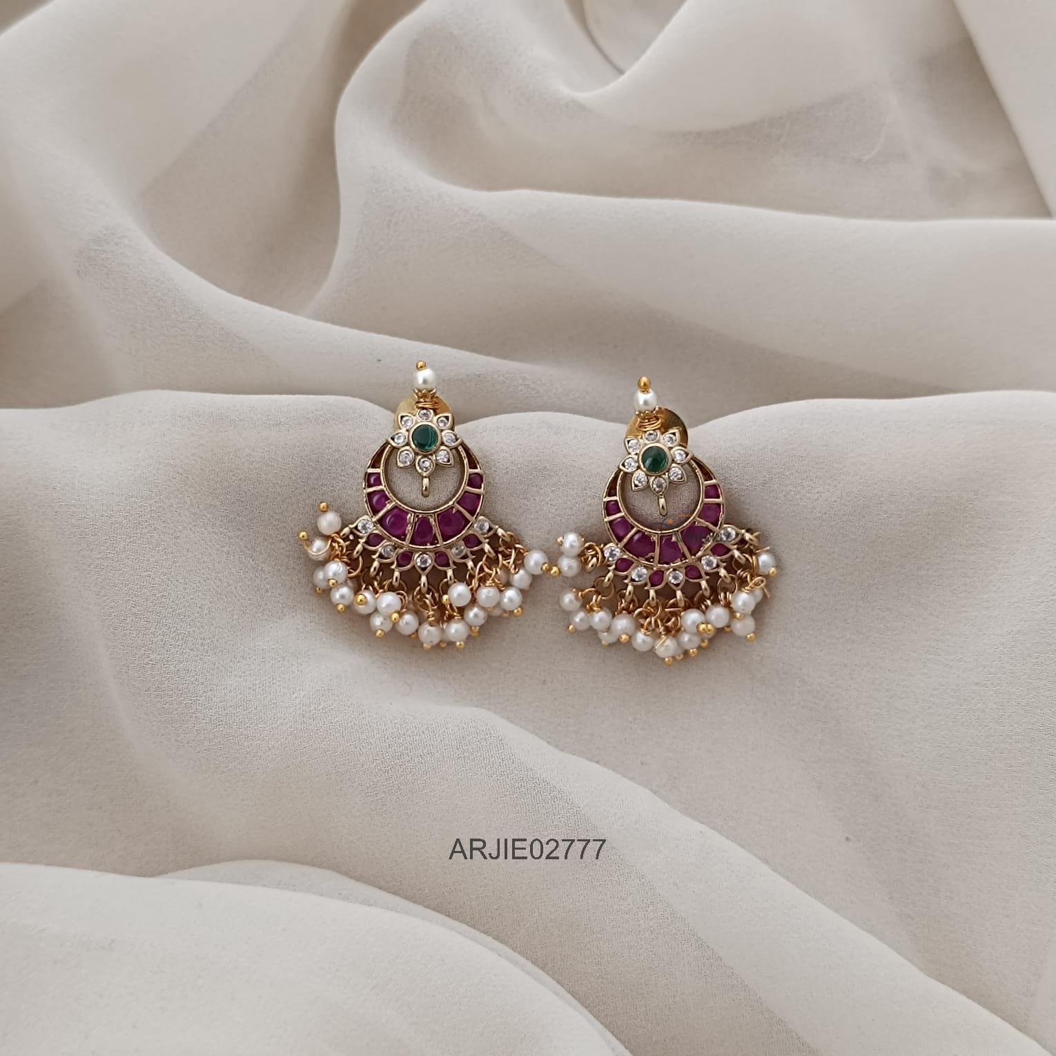 Pearl Chandbali Earrings Pearl Chandbali Earrings