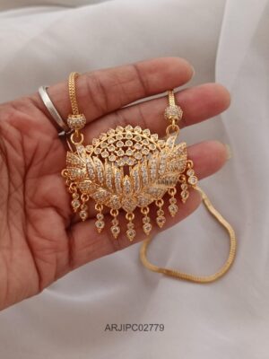 White Stone Dollar Long Chain