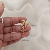 Ruby Beaded Stone Peacock Earrings