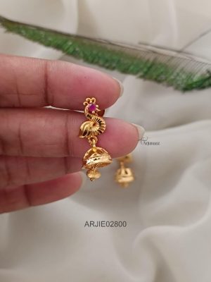 Gold Look Alike Peacock Jhumkas