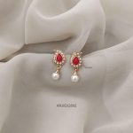 Coral & Pearl Mango Earrings