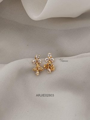 Cute White Stone Daily Wear Jhumkas