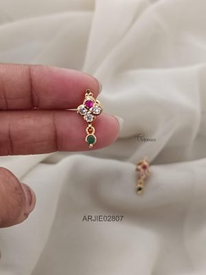 Multi Stone Screw Back Earrings