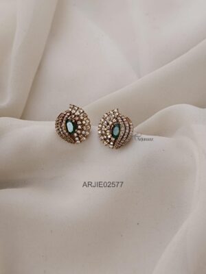 Green Victorian Finish Earrings