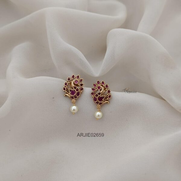 Peacock Ruby Stone Earrings