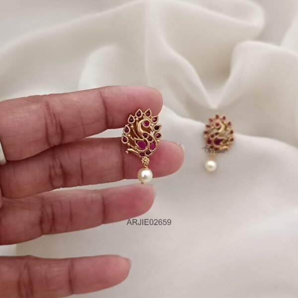Peacock Ruby Stone Earrings