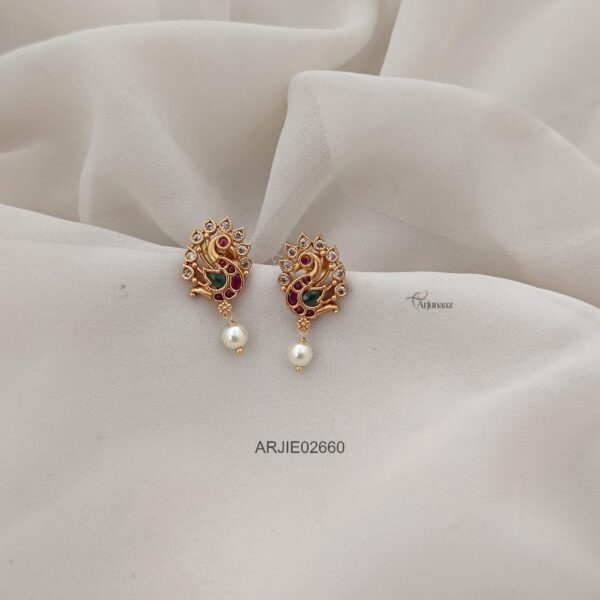 Multi Stone Peacock Earrings