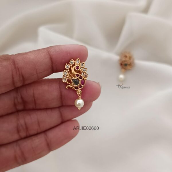 Multi Stone Peacock Earrings
